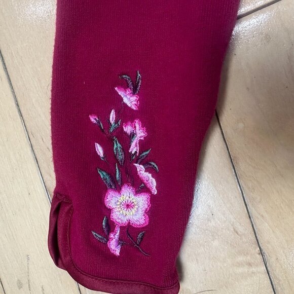 Vintage GYMBOREE Embroidered Cherry Blossom Frog Button Cardigan Sweater Size 5 - Picture 6 of 10